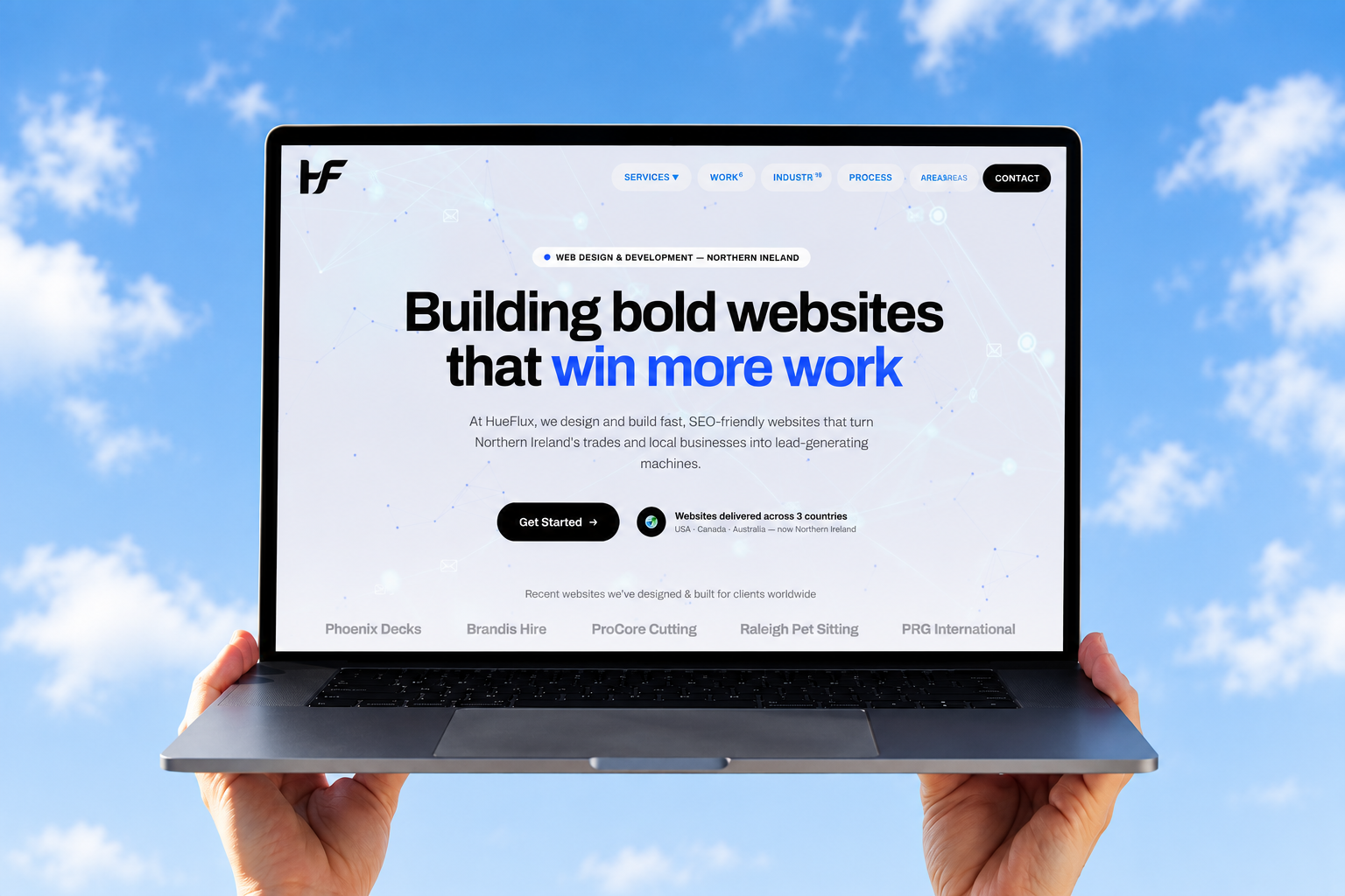 Website analytics and design work at HueFlux