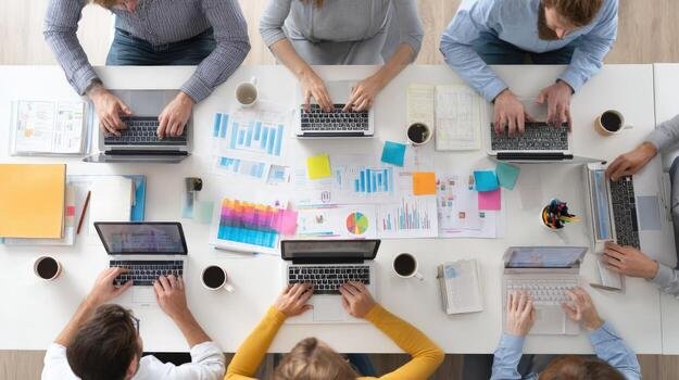 The HueFlux team collaborating on a web design project